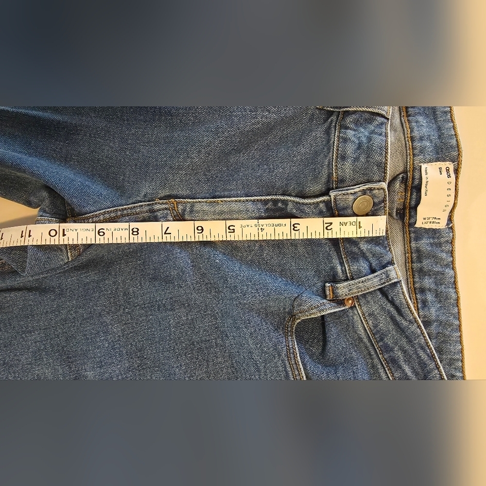 NWOT ASOS Men's Ligth Blue Denim Straight Jeans L32 R 99% Cotton - Picture 7 of 13